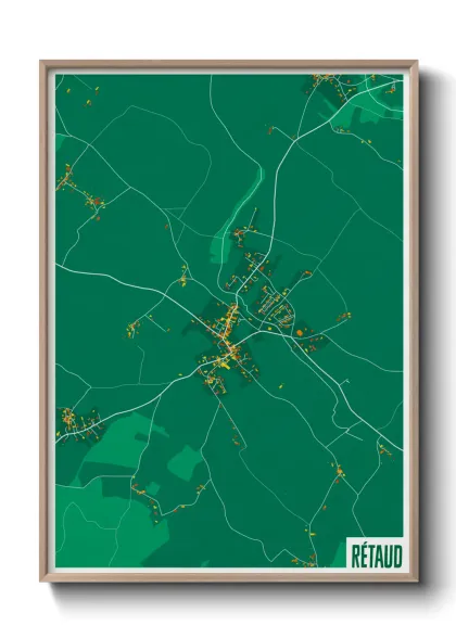Une affiche de carte sur Rétaud