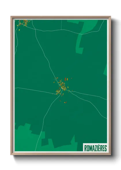Une affiche de carte sur Romazières