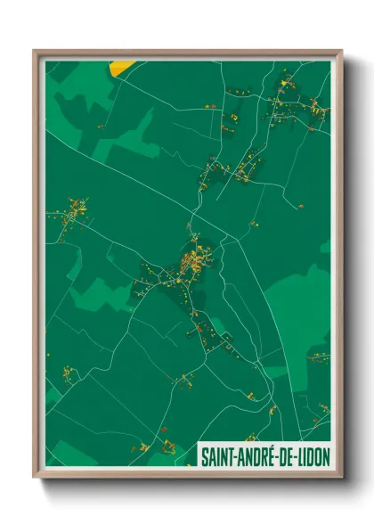 Une affiche de carte sur Saint-André-de-Lidon