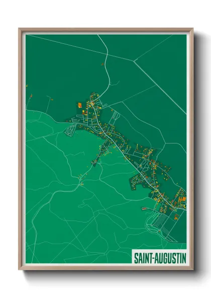 Une affiche de carte sur Saint-Augustin