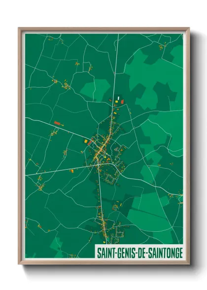 Une affiche de carte sur Saint-Genis-de-Saintonge