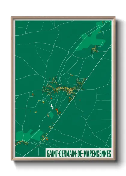 Une affiche de carte sur Saint-Germain-de-Marencennes