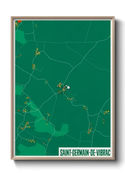 Une affiche de carte sur Saint-Germain-de-Vibrac