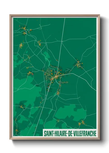 Une affiche de carte sur Saint-Hilaire-de-Villefranche