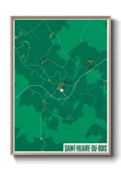 Une affiche de carte sur Saint-Hilaire-du-Bois