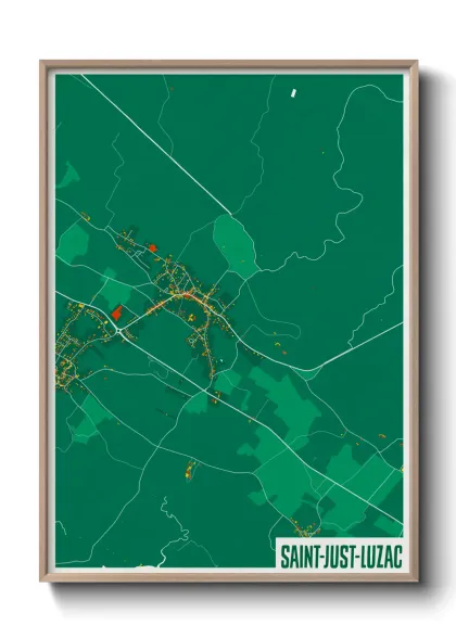 Une affiche de carte sur Saint-Just-Luzac