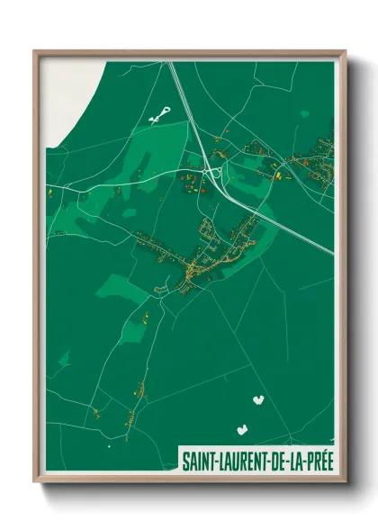 Une affiche de carte sur Saint-Laurent-de-la-Prée