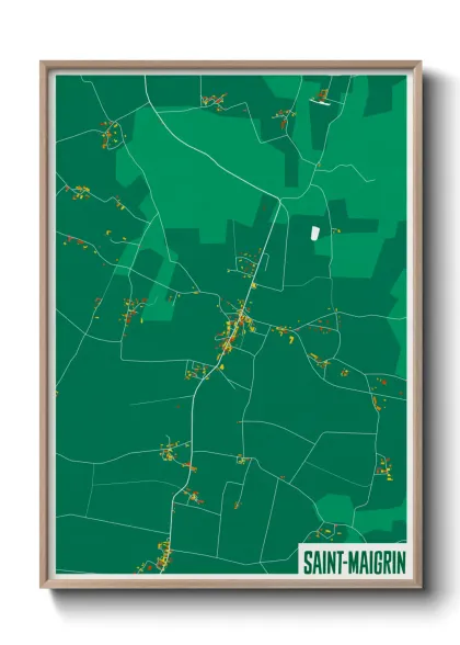 Une affiche de carte sur Saint-Maigrin