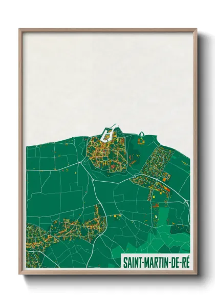 Une affiche de carte sur Saint-Martin-de-Ré