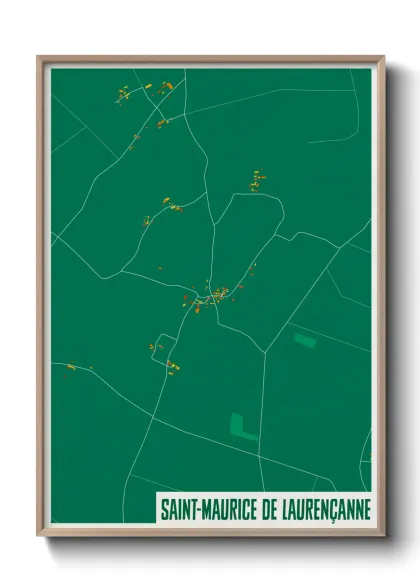 Une affiche de carte sur Saint-Maurice de Laurençanne