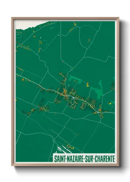 Une affiche de carte sur Saint-Nazaire-sur-Charente