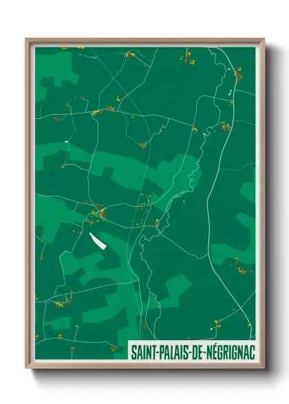 Une affiche de carte sur Saint-Palais-de-Négrignac