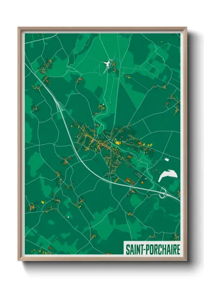 Une affiche de carte sur Saint-Porchaire