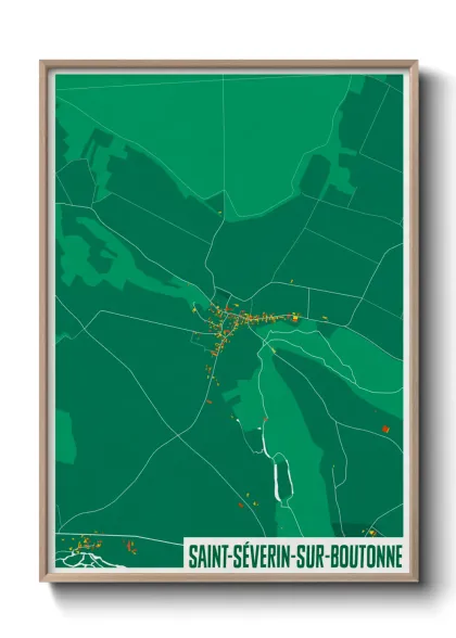 Une affiche de carte sur Saint-Séverin-sur-Boutonne