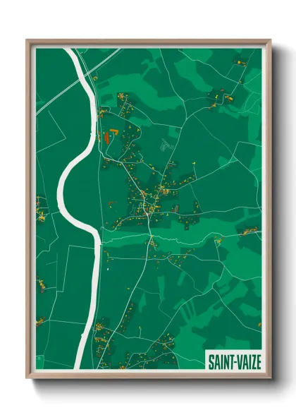 Une affiche de carte sur Saint-Vaize
