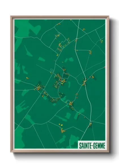 Une affiche de carte sur Sainte-Gemme