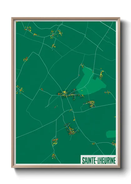 Une affiche de carte sur Sainte-Lheurine