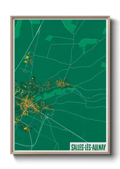 Une affiche de carte sur Salles-lès-Aulnay