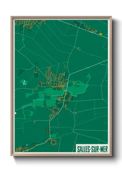 Une affiche de carte sur Salles-sur-Mer