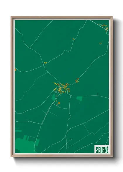 Une affiche de carte sur Seigné