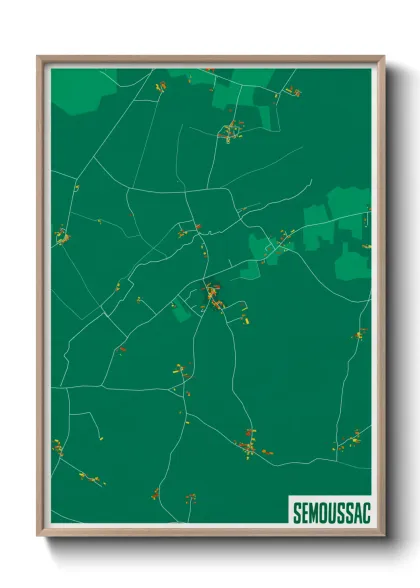Une affiche de carte sur Semoussac