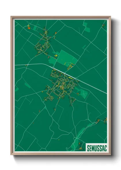 Une affiche de carte sur Semussac