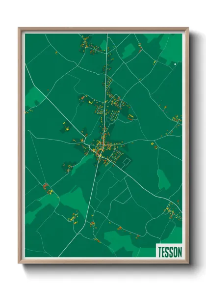 Une affiche de carte sur Tesson