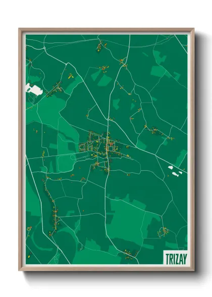 Une affiche de carte sur Trizay