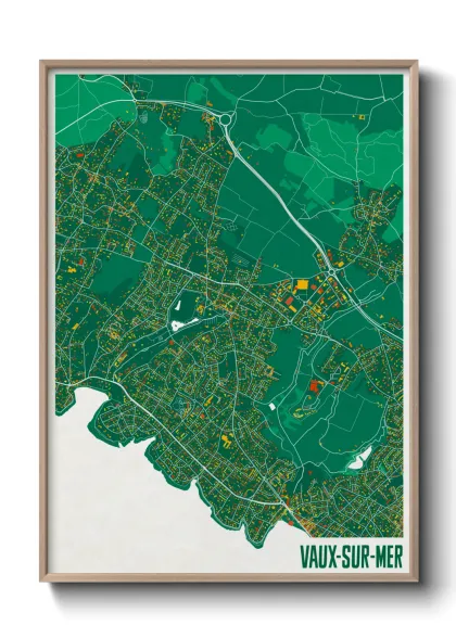 Une affiche de carte sur Vaux-sur-Mer