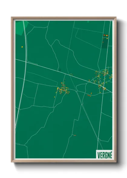 Une affiche de carte sur Vergné