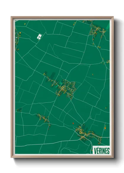 Une affiche de carte sur Vérines