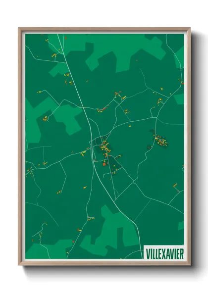 Une affiche de carte sur Villexavier