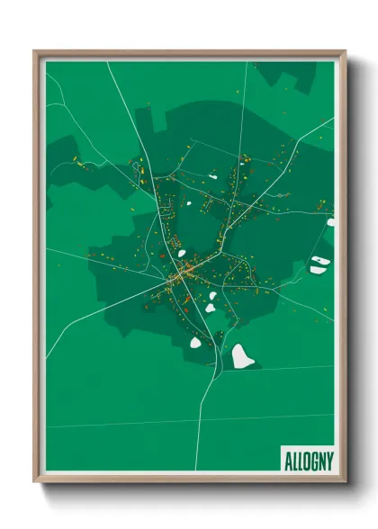 Une affiche de carte sur Allogny