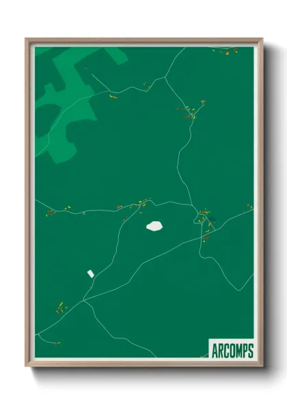 Une affiche de carte sur Arcomps