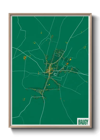 Une affiche de carte sur Baugy