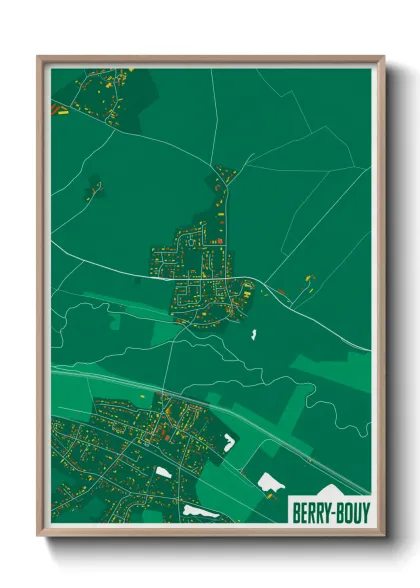 Une affiche de carte sur Berry-Bouy