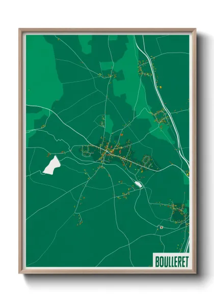 Une affiche de carte sur Boulleret