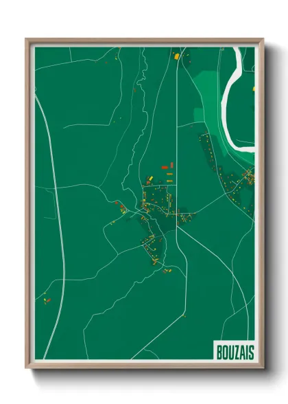 Une affiche de carte sur Bouzais