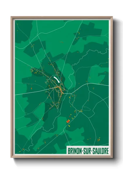 Une affiche de carte sur Brinon-sur-Sauldre