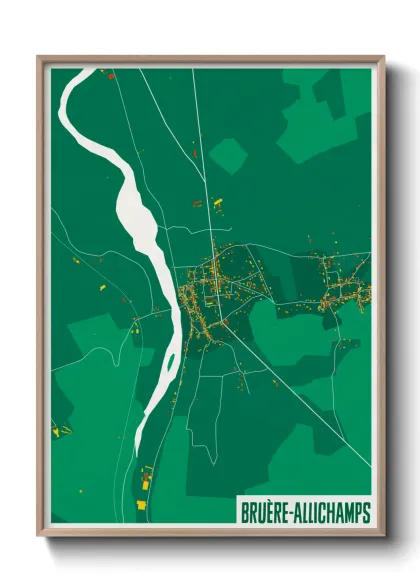 Une affiche de carte sur Bruère-Allichamps