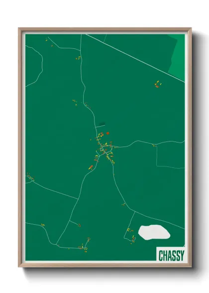 Une affiche de carte sur Chassy