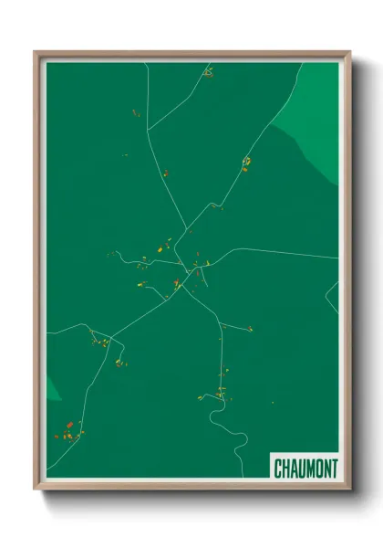 Une affiche de carte sur Chaumont