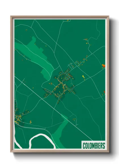 Une affiche de carte sur Colombiers