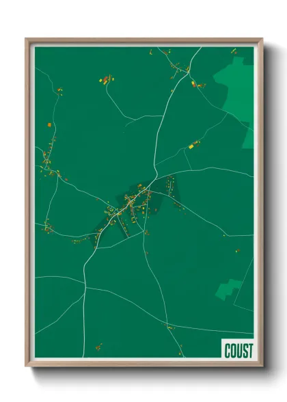 Une affiche de carte sur Coust