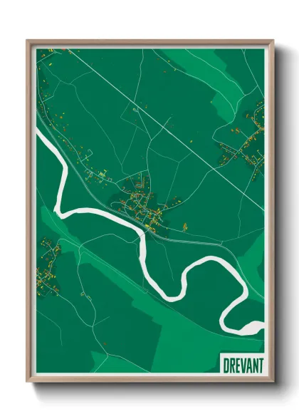 Une affiche de carte sur Drevant