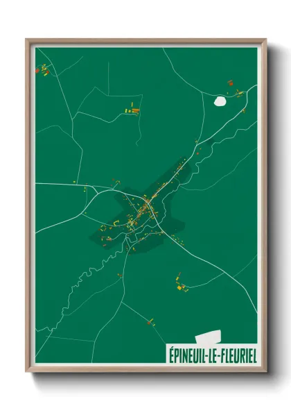 Une affiche de carte sur Épineuil-le-Fleuriel