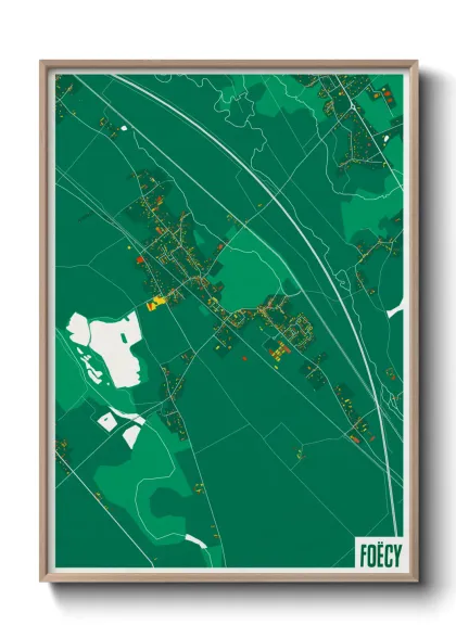 Une affiche de carte sur Foëcy