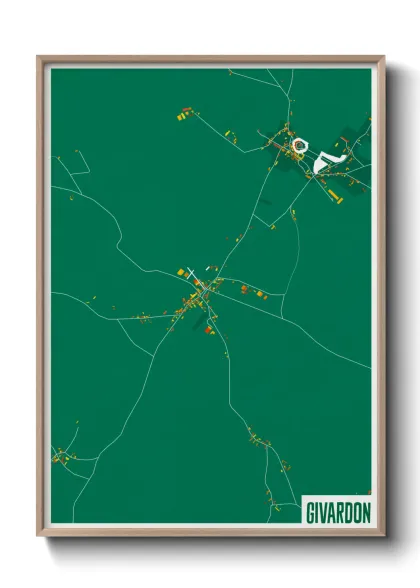 Une affiche de carte sur Givardon