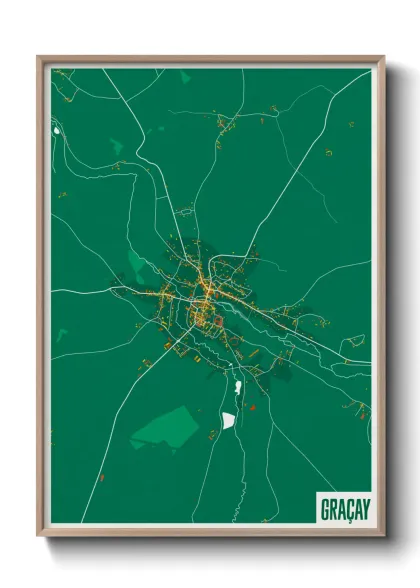 Une affiche de carte sur Graçay