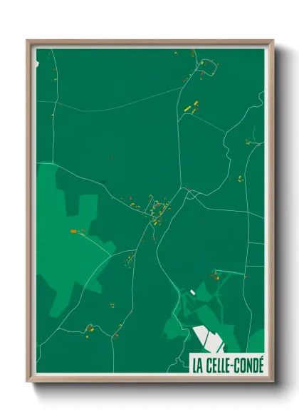 Une affiche de carte sur La Celle-Condé